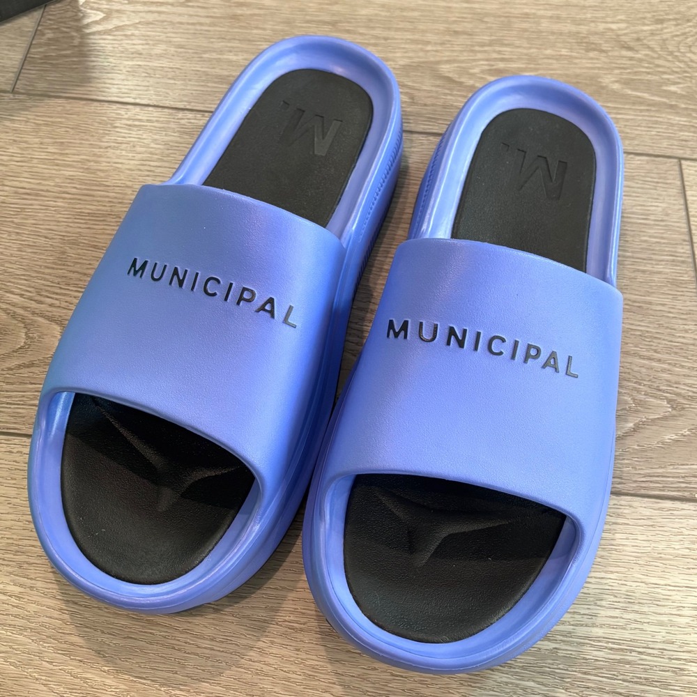 Municipal Podium Slide Mens 15 Peri Blue M.FLOAT Recovery Athletic Casual New